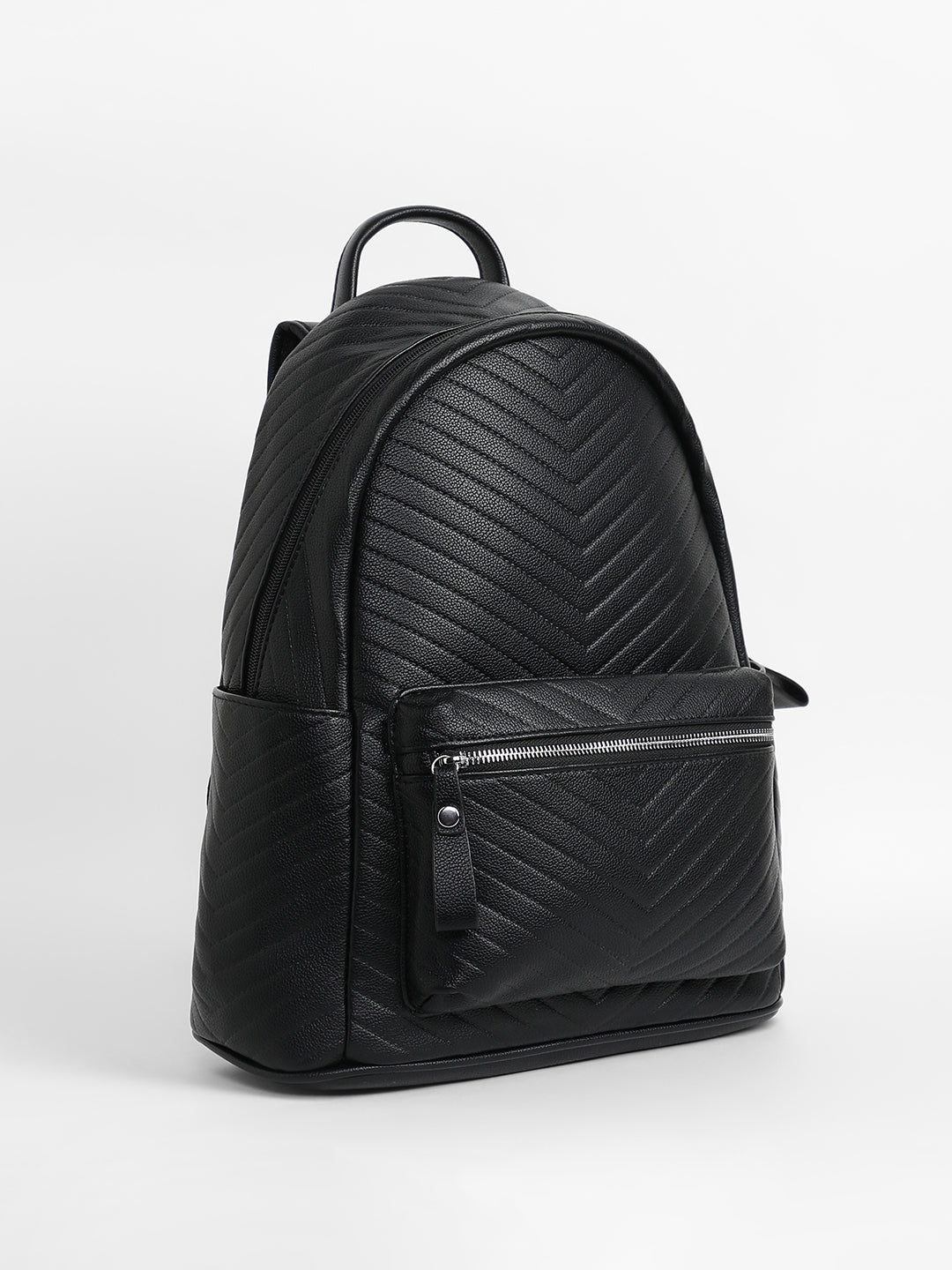 The Chevron Curve Backpack - Onyx Black