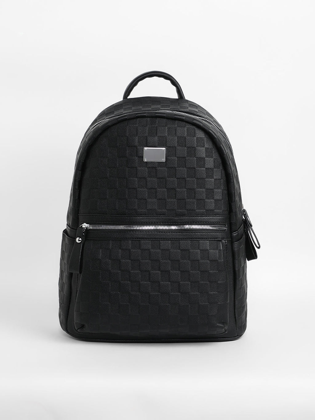 The Checkered Curve Backpack - Onyx Black