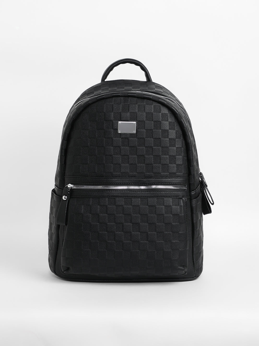 The Checkered Curve Backpack - Onyx Black