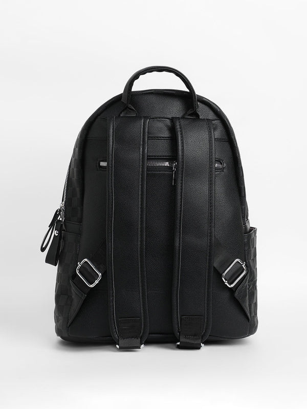 The Checkered Curve Backpack - Onyx Black