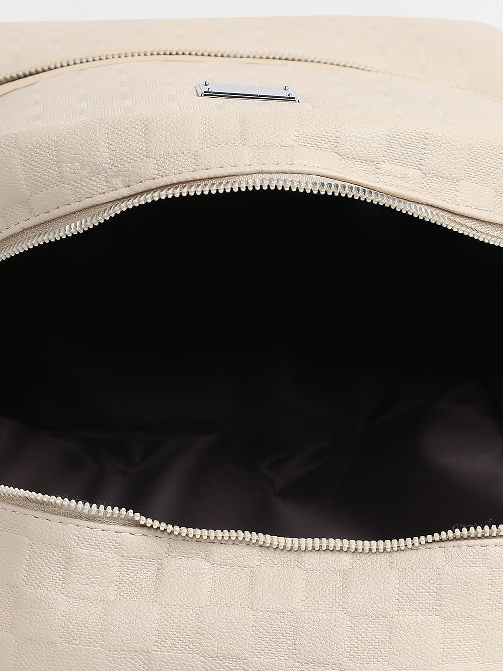 The Checkered Curve Backpack - Ivory White