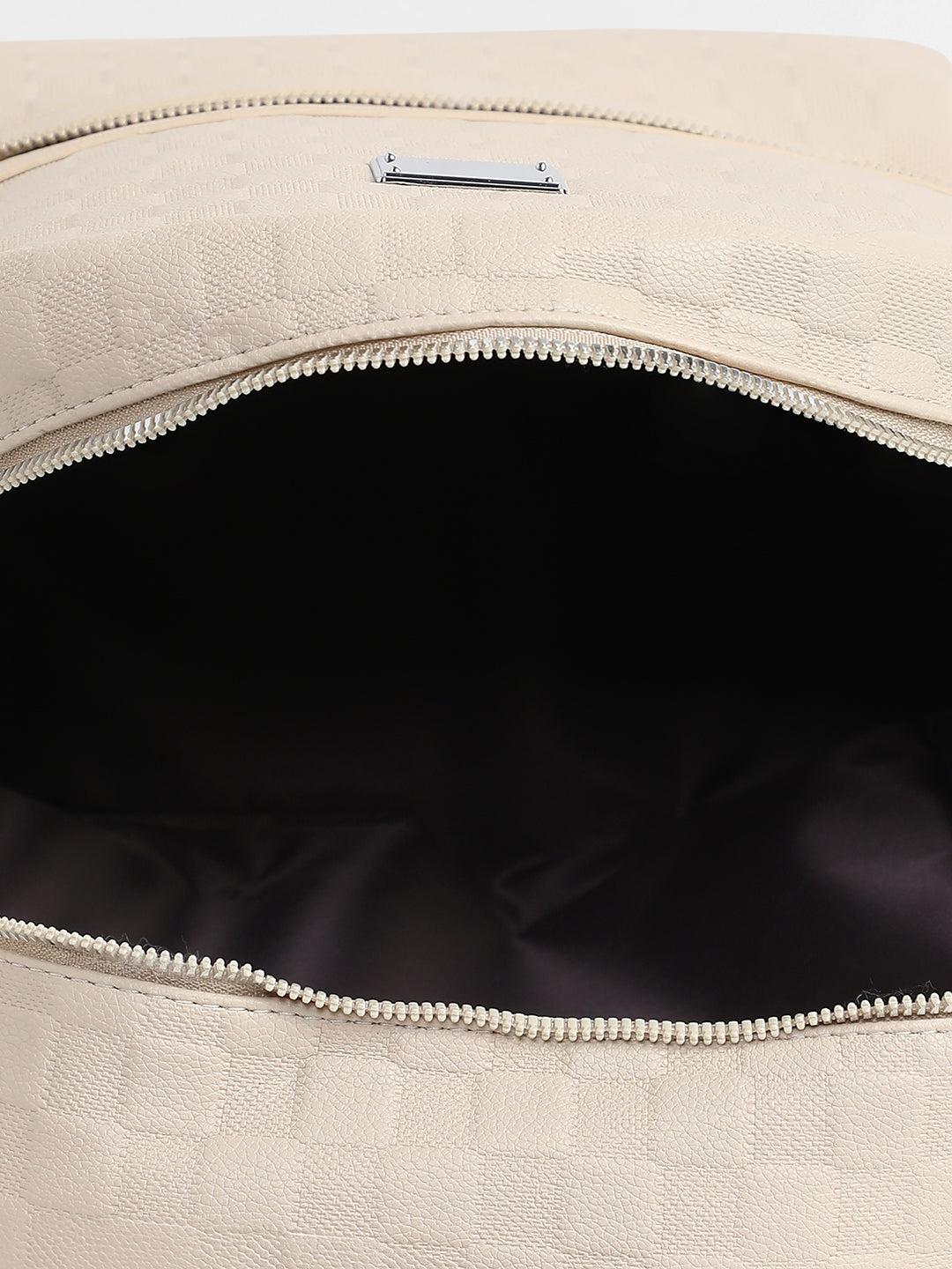 The Checkered Curve Backpack - Ivory White