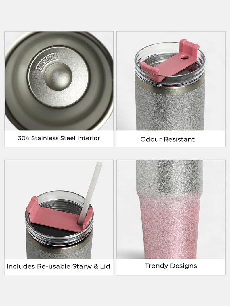 The Ombre Glimmer Sipper (890 Ml) - Blush Pink