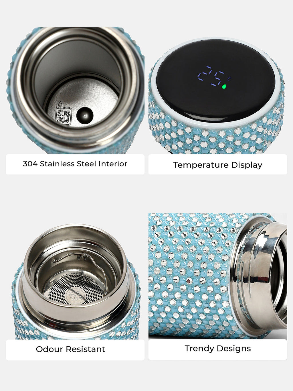 The Glacier Smart Vacuum Infuser (480 Ml) - Powder Blue