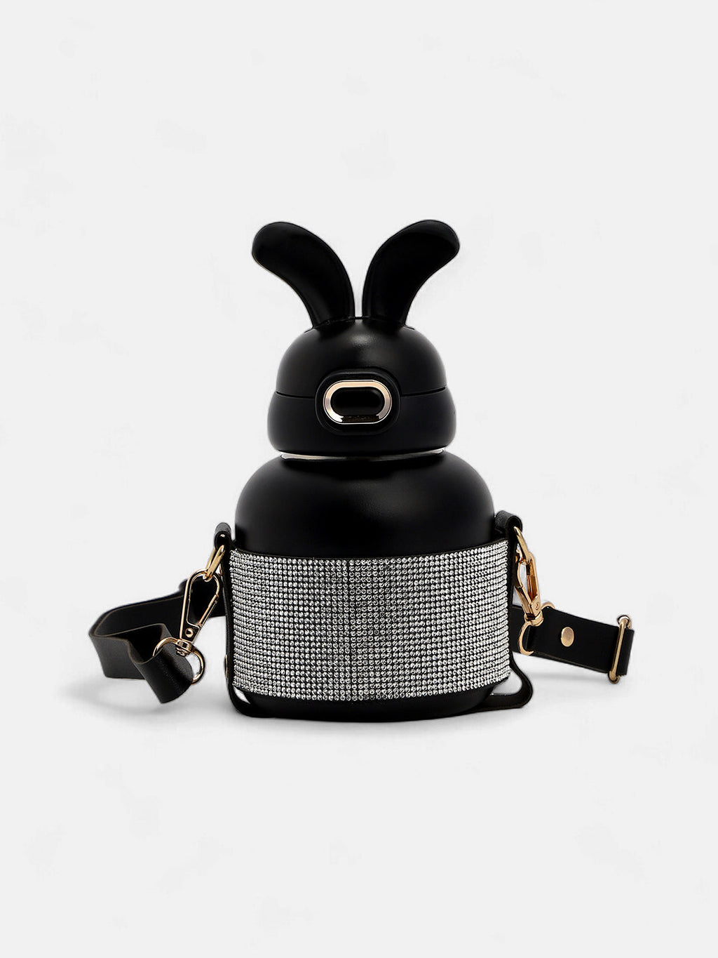 The Disco Rabbit Crossbody Sipper (580 Ml) - Onyx Black