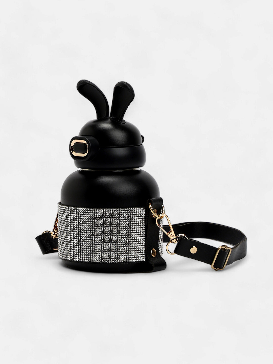 The Disco Rabbit Crossbody Sipper (580 Ml) - Onyx Black