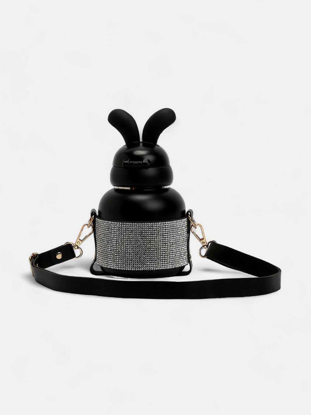 The Disco Rabbit Crossbody Sipper (580 Ml) - Onyx Black