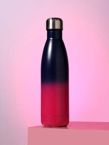 The Ombre Daily Hydration Flask (500 Ml) - Navy Blue & Magenta Pink