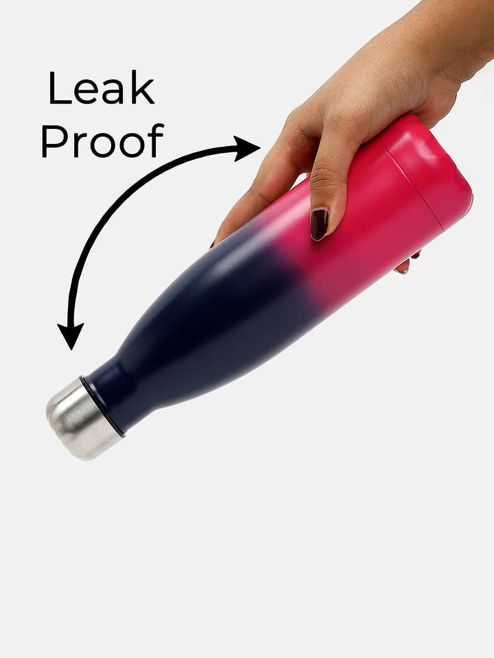 The Ombre Daily Hydration Flask (500 Ml) - Navy Blue & Magenta Pink