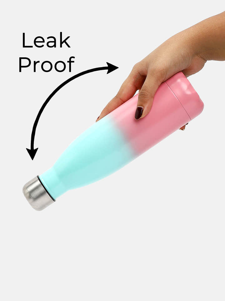 The Ombre Daily Hydration Flask (500 Ml) - Powder Blue & Rouge Pink