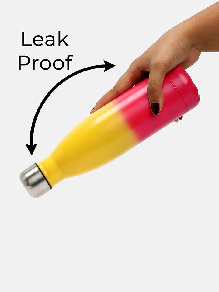 The Ombre Daily Hydration Flask (500 Ml) - Lemon Yellow & Magenta Pink