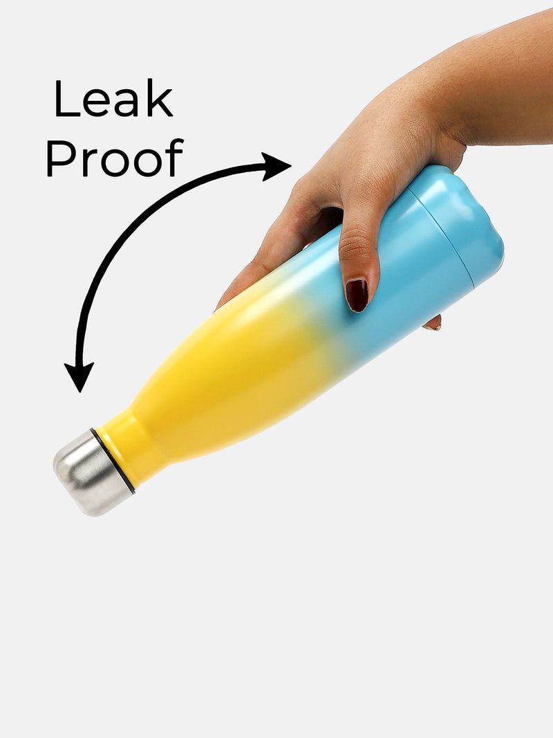The Ombre Daily Hydration Flask (500 Ml) - Lemon Yellow & Sky Blue