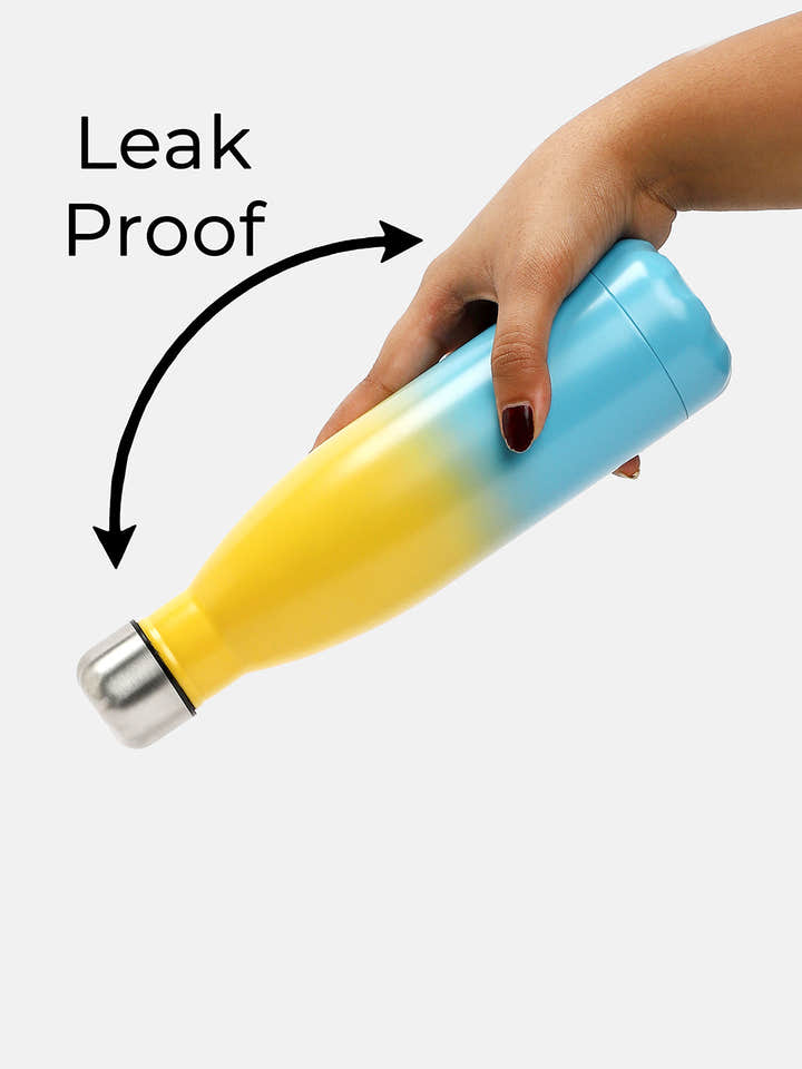 The Ombre Daily Hydration Flask (500 Ml) - Lemon Yellow & Sky Blue