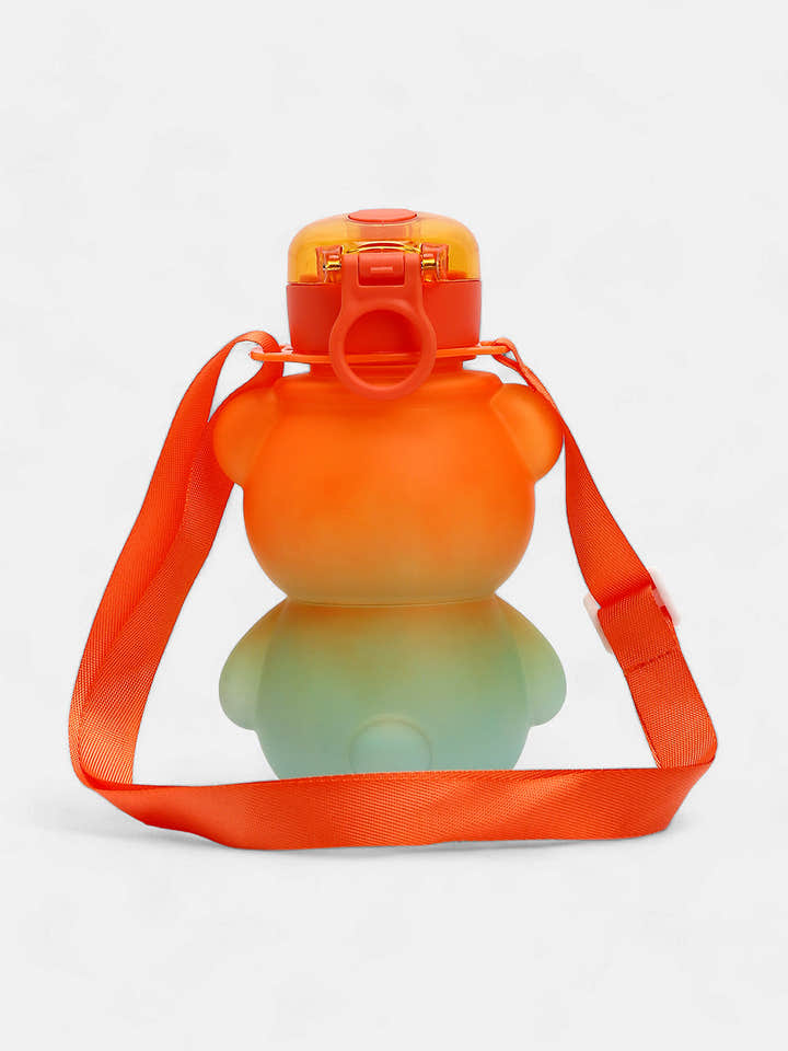 The Teddy Crossbody Sipper (580 Ml) - Pumpkin Orange & Powder Blue