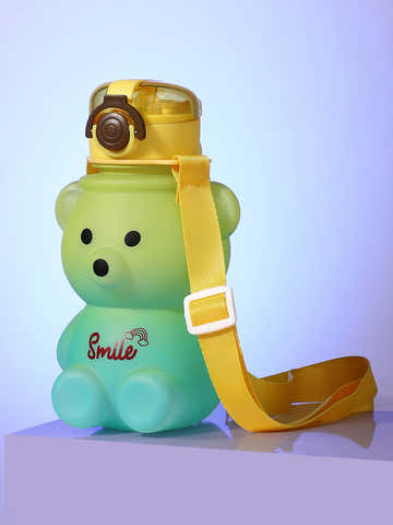 The Teddy Crossbody Sipper (580 Ml) - Lemon Yellow & Sky Blue