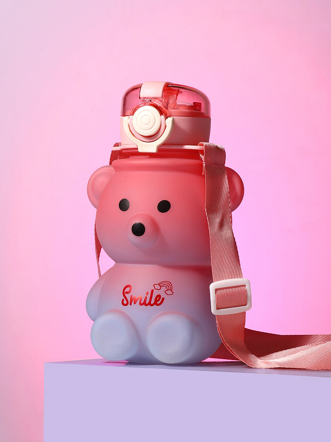 The Teddy Crossbody Sipper (580 Ml) - Salmon Pink & Lilac