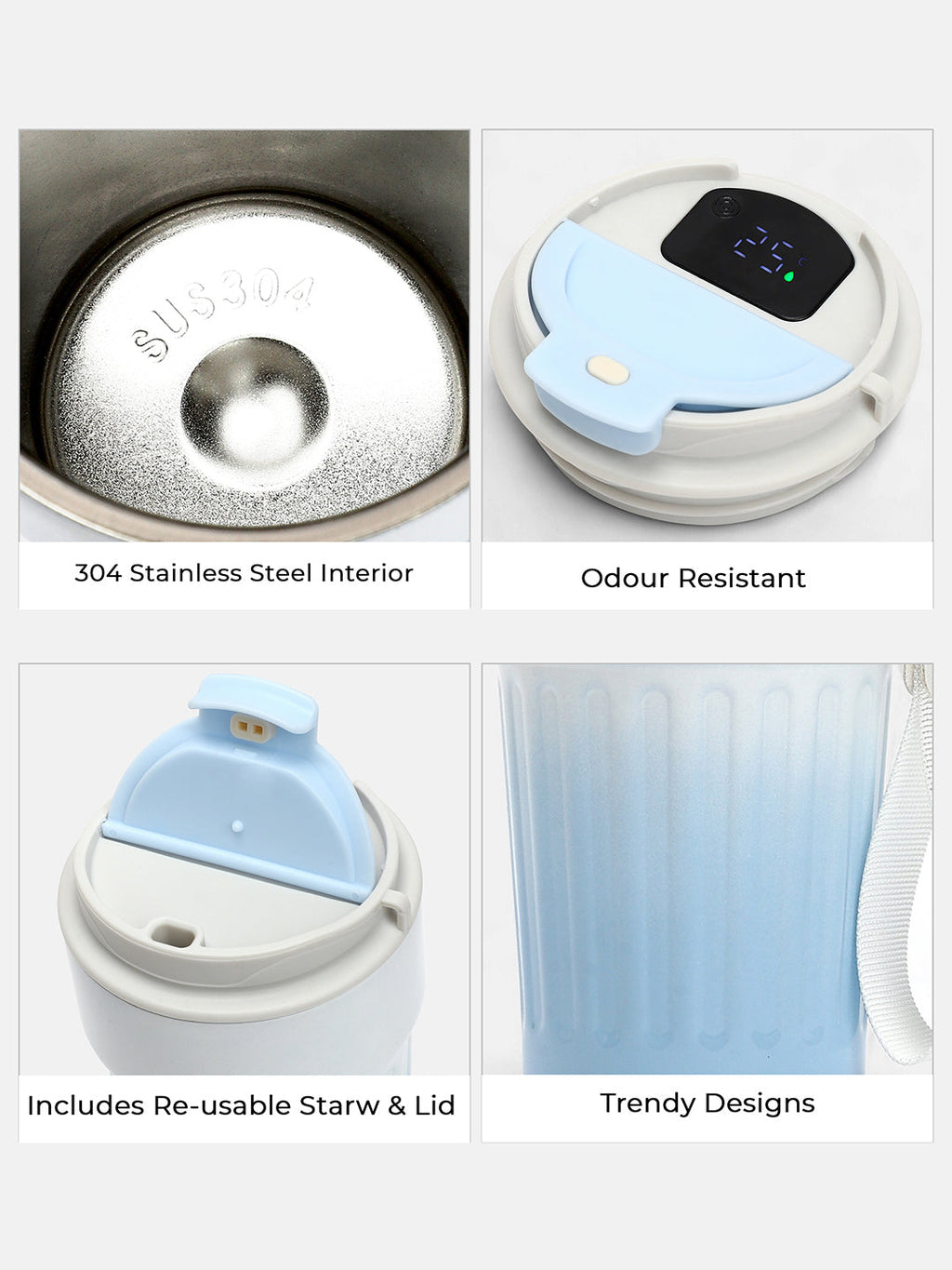 The Ombre Smart Vacuum Travel Mug (400 Ml) - Icy Blue