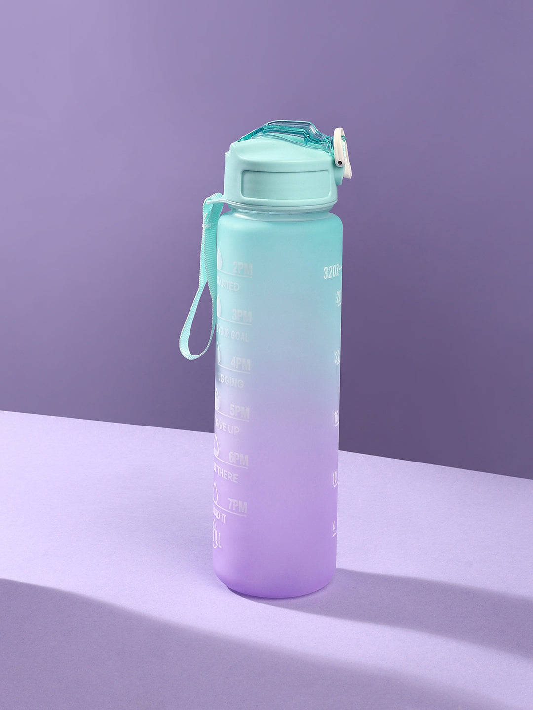 The Hydration Itinerary Sipper (900 Ml) - Aqua Green & Amethyst Purple