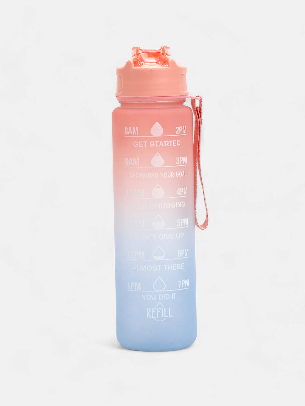 The Hydration Itinerary Sipper (900 Ml) - Peach Pink & Sky Blue