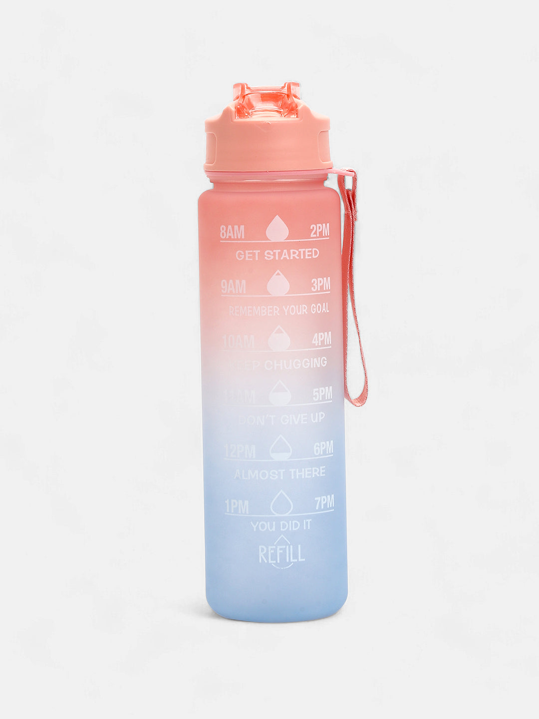 The Hydration Itinerary Sipper (900 Ml) - Peach Pink & Sky Blue