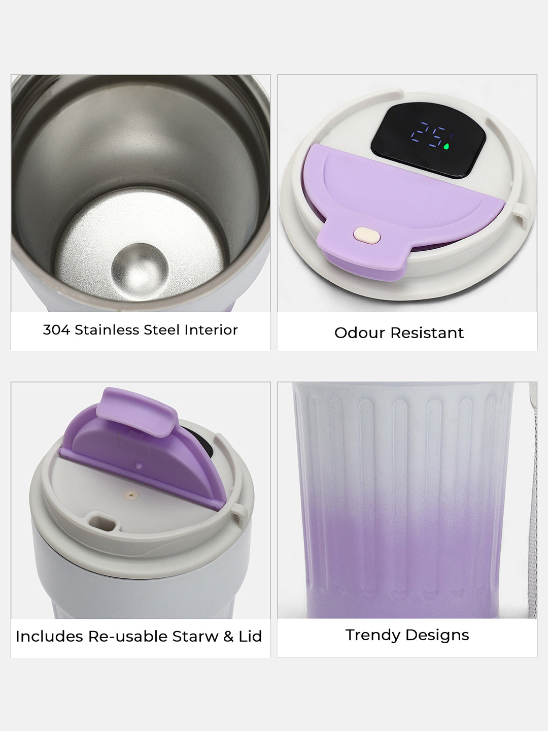 The Ombre Smart Vacuum Travel Mug (400 Ml) - Lavender