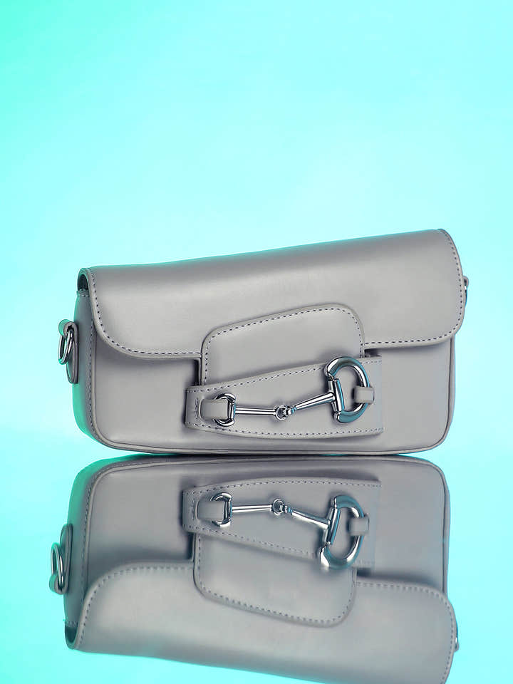 The Asymmetric Link Shoulder Bag - Ash Grey
