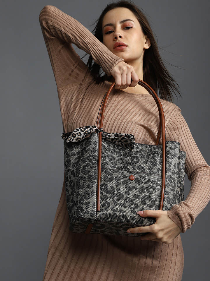 Leah Multicolor Tote Bag With Pouch Set