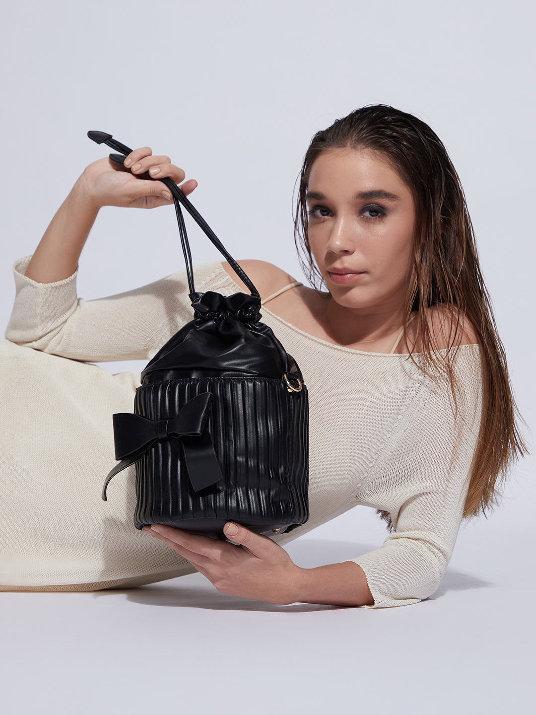Charcoal Black Bucket Bag