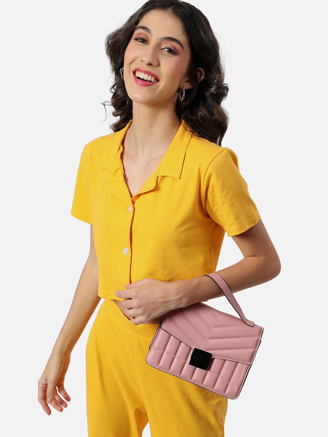 Luxe Quilted Pink Cross Body Bag