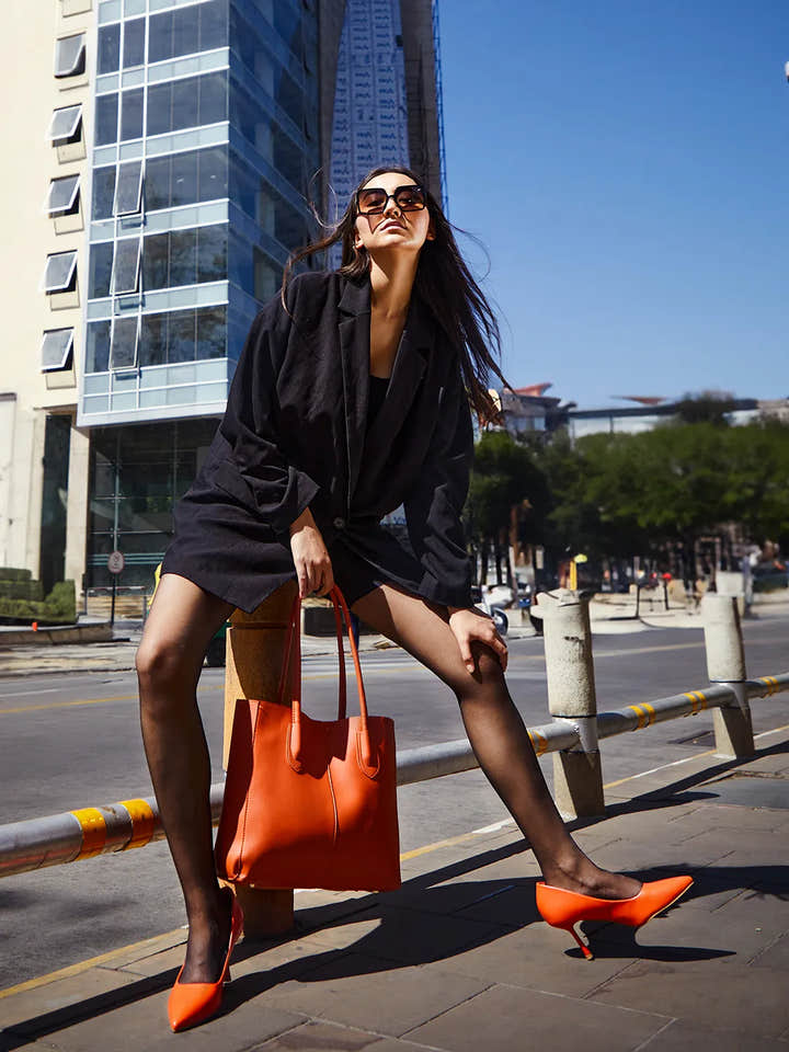 Urban Essential Tote Bag With Pouch - Orange