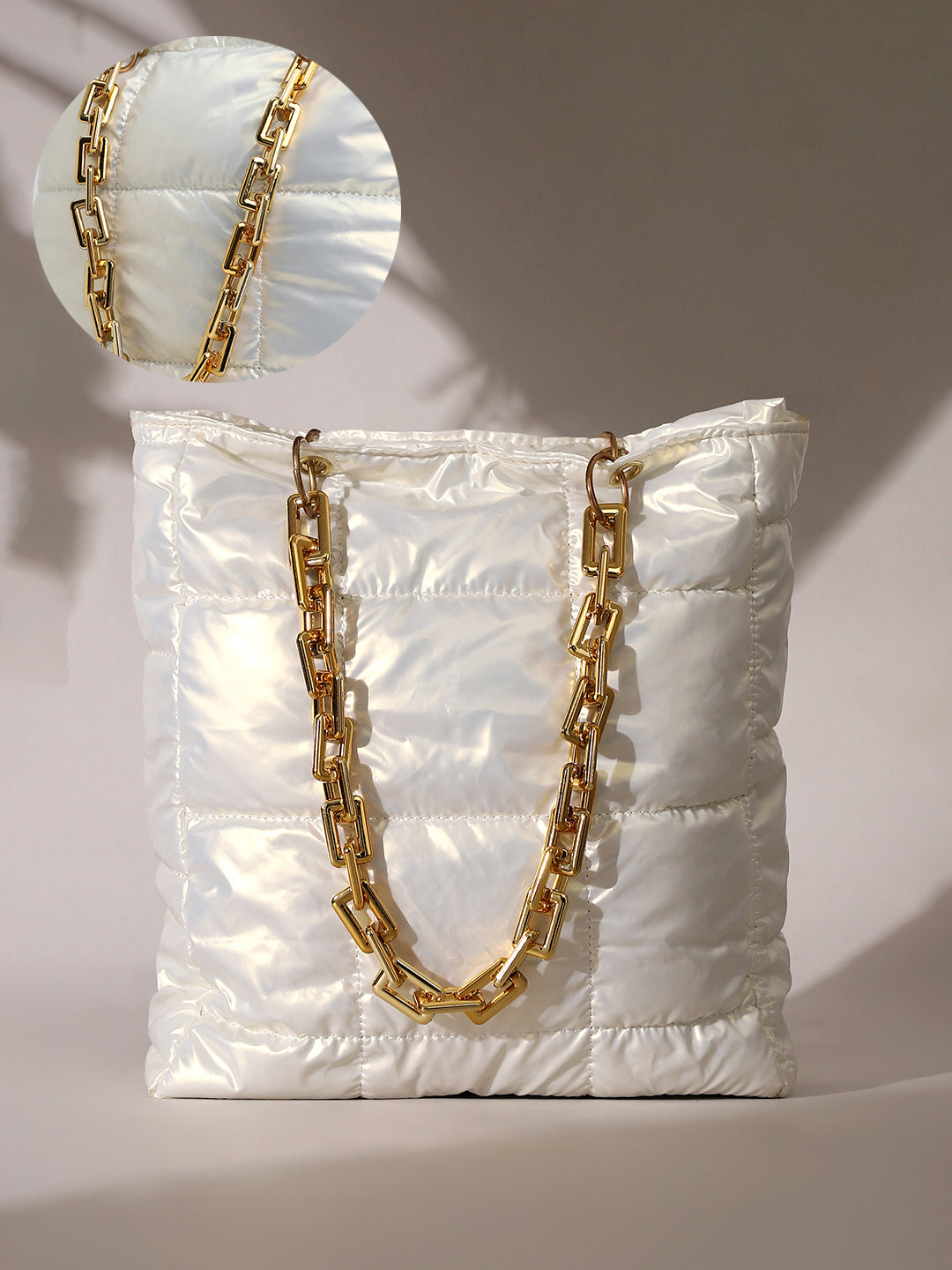 The Supersonic Puffer Tote Bag - Pearl White