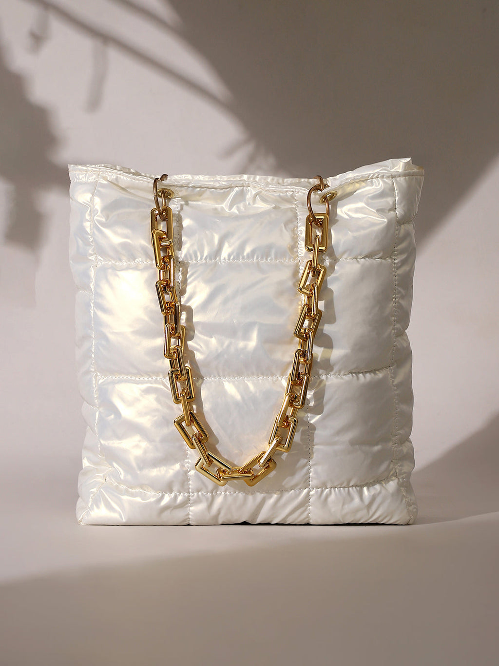 The Supersonic Puffer Tote Bag - Pearl White
