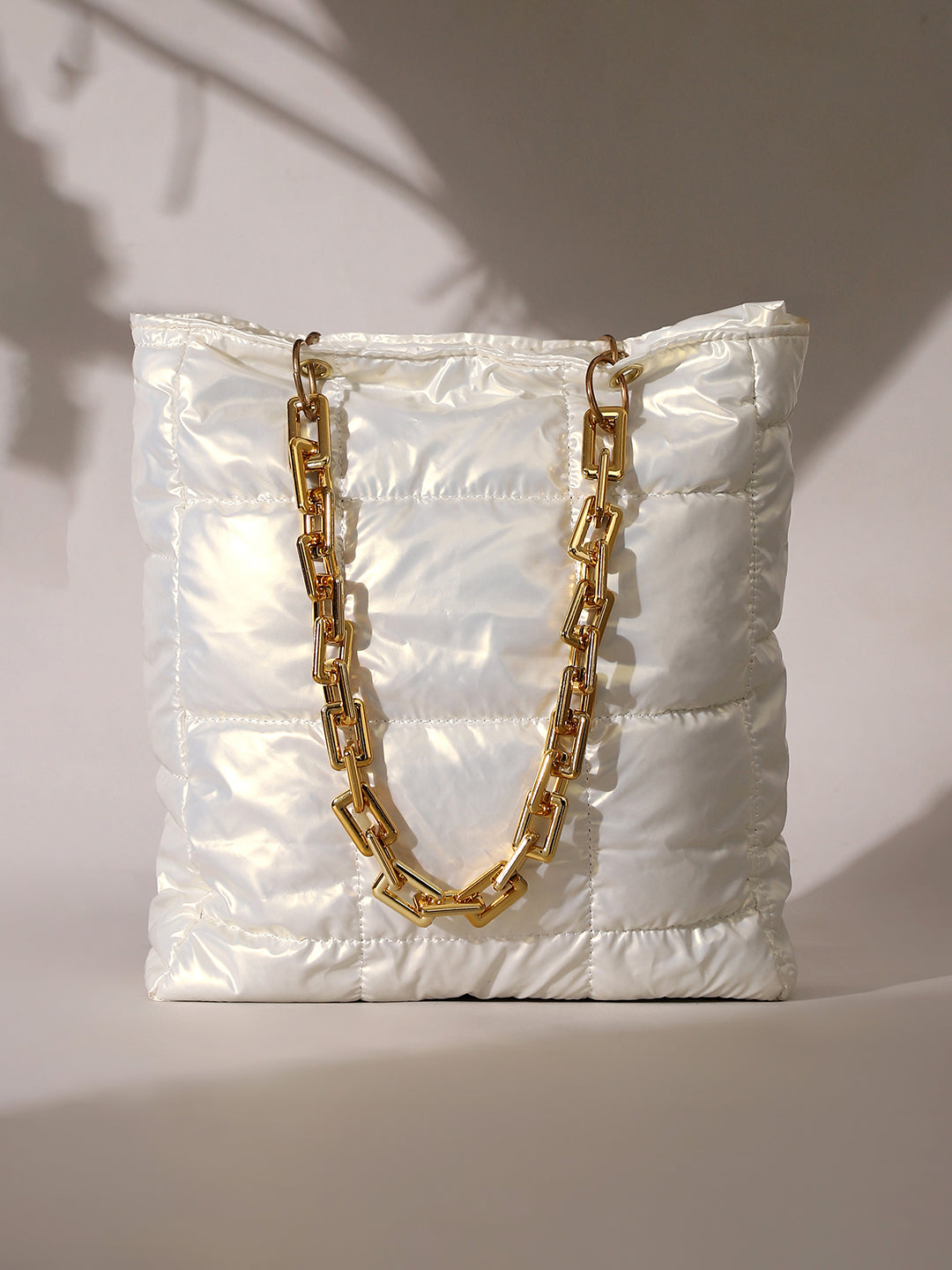 The Supersonic Puffer Tote Bag - Pearl White