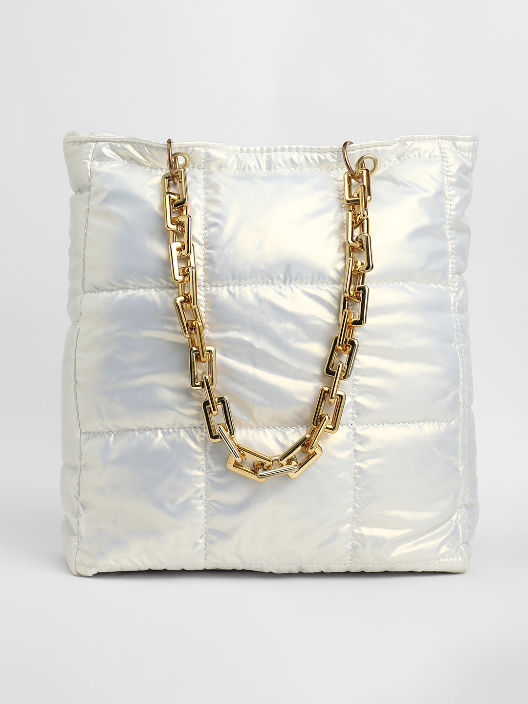 The Supersonic Puffer Tote Bag - Pearl White