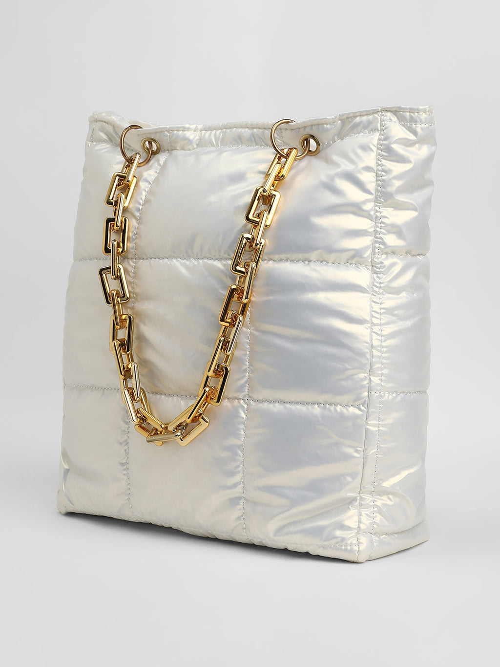 The Supersonic Puffer Tote Bag - Pearl White
