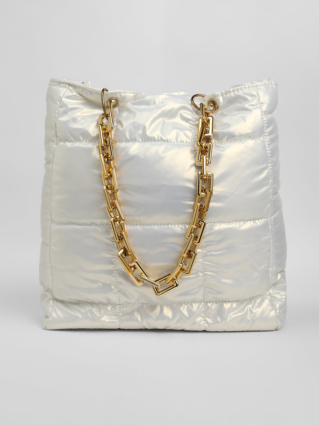 The Supersonic Puffer Tote Bag - Pearl White