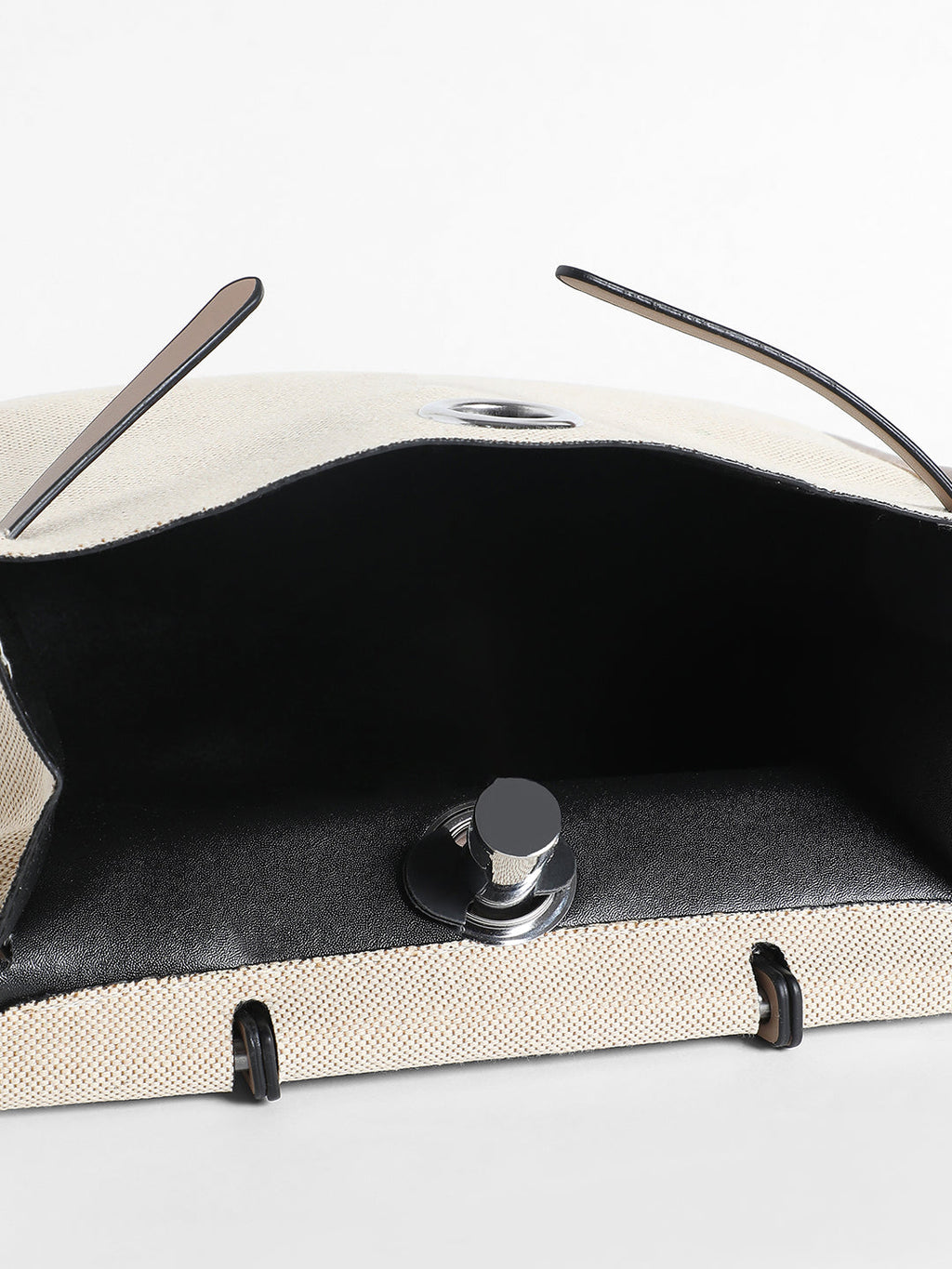 Structured Block Hand Bag With Pouch