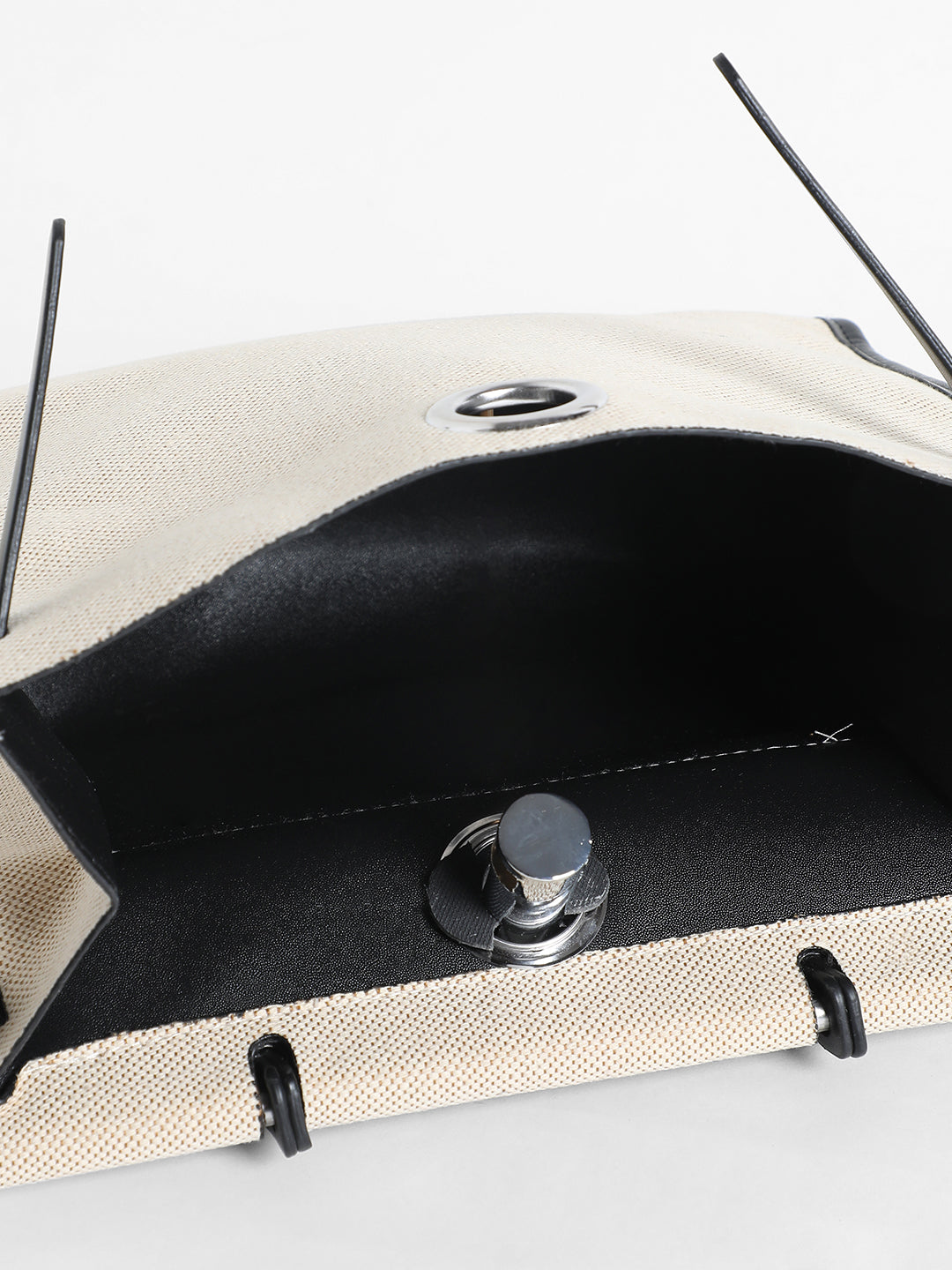 Structured Block Hand Bag With Pouch