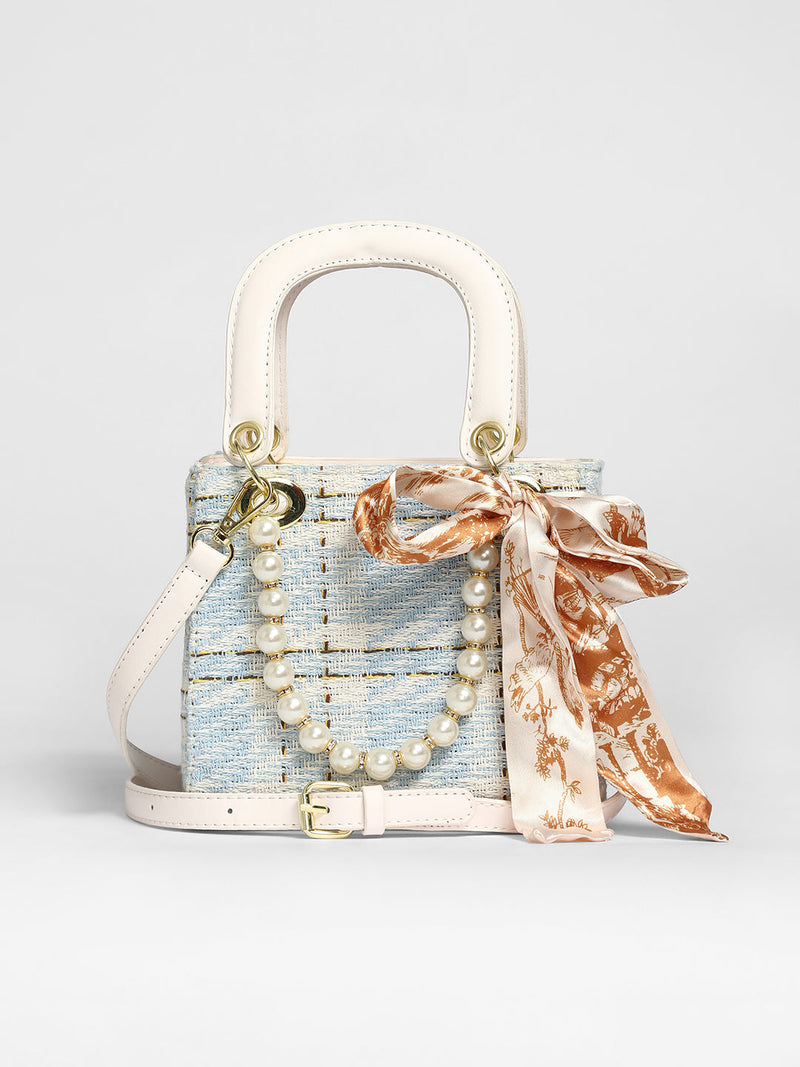 Tweed Pearl Hand Bag
