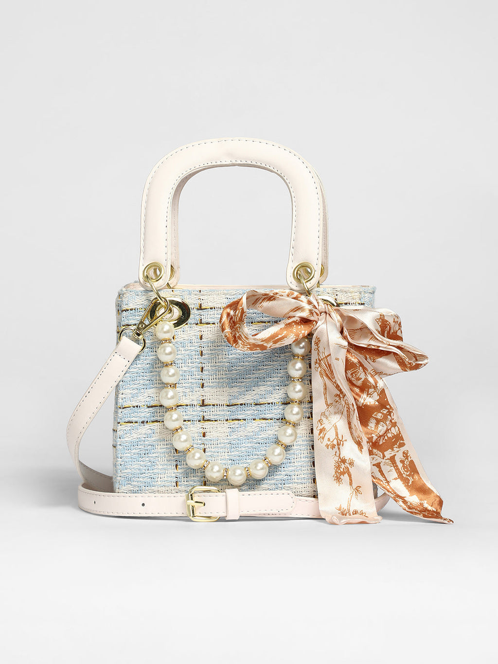 Tweed Pearl Hand Bag