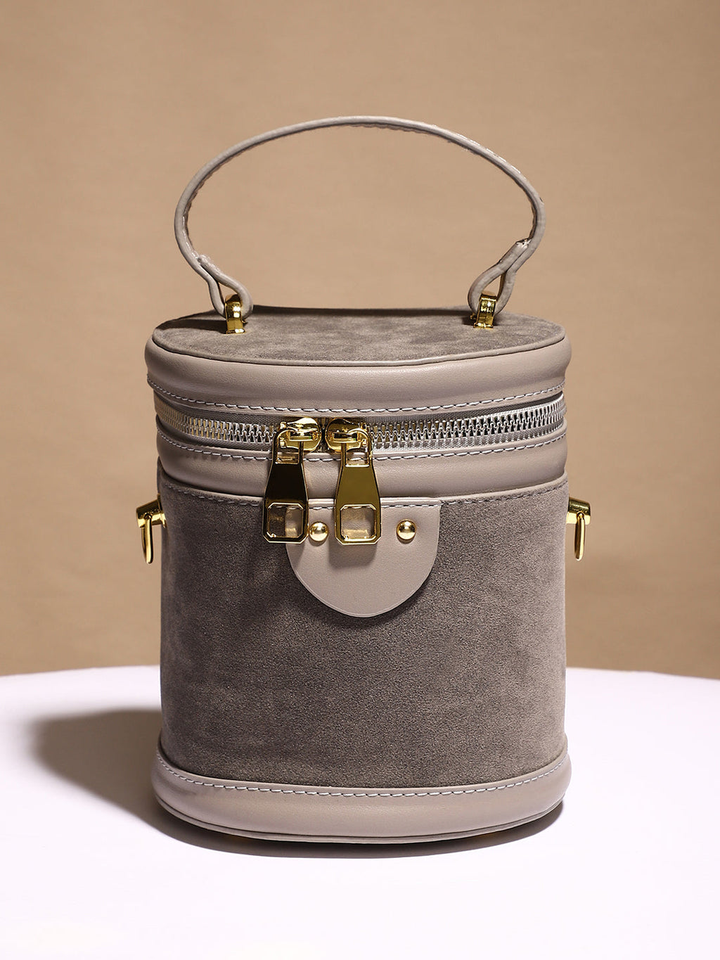 The Velvet Bucket Bag - Ash Grey