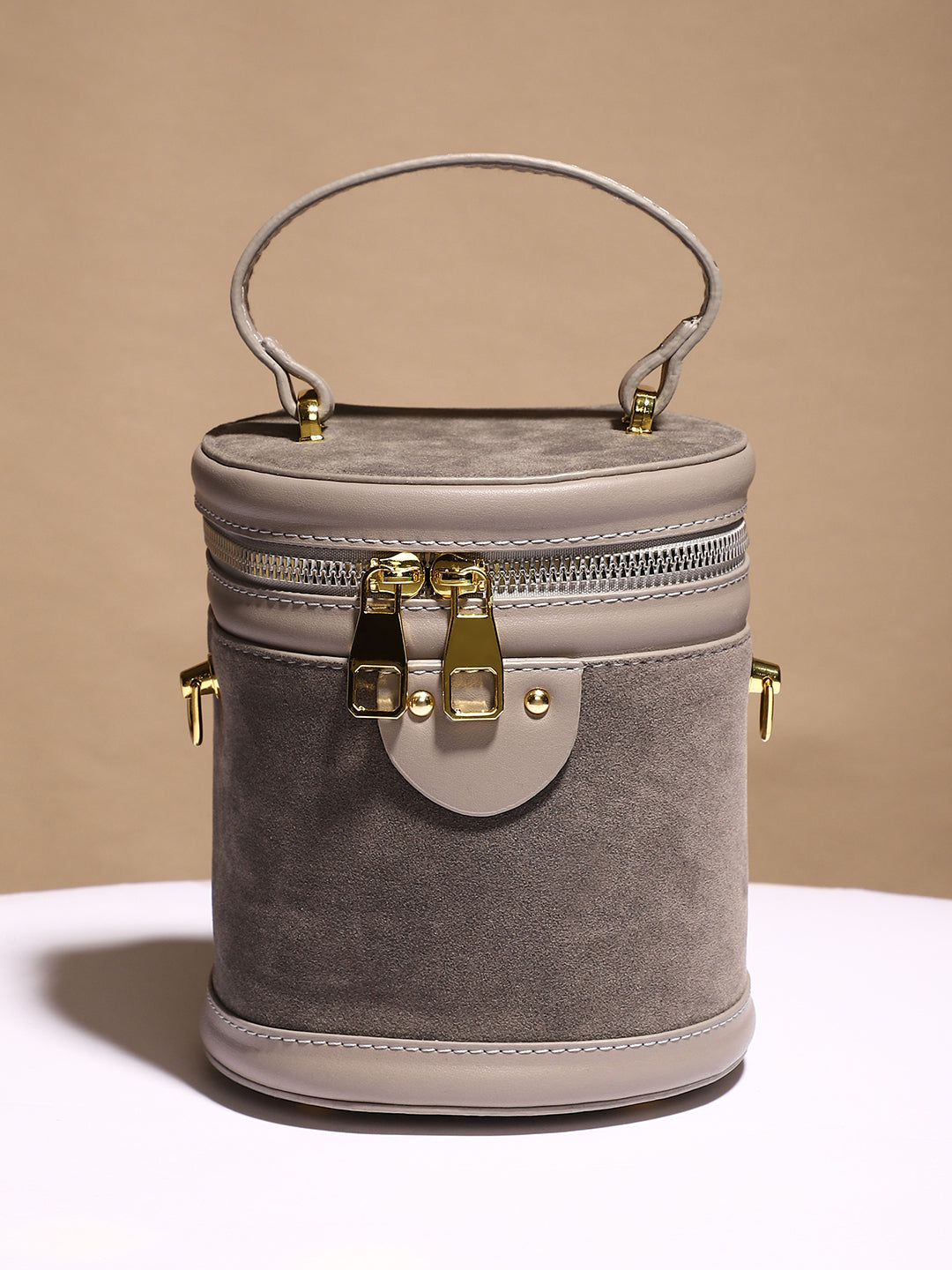 The Velvet Bucket Bag - Ash Grey