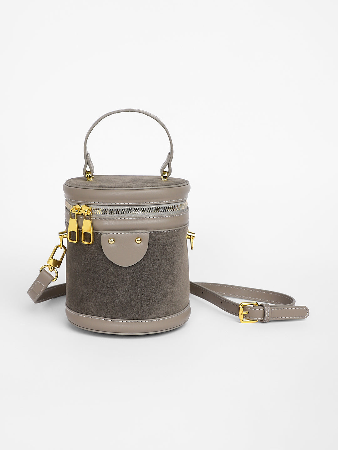 The Velvet Bucket Bag - Ash Grey