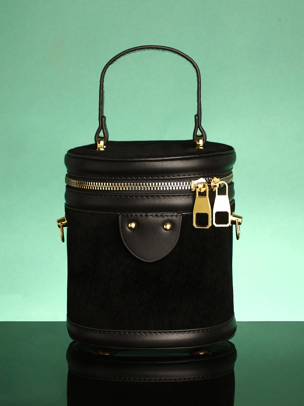 The Velvet Bucket Bag - Midnight Black
