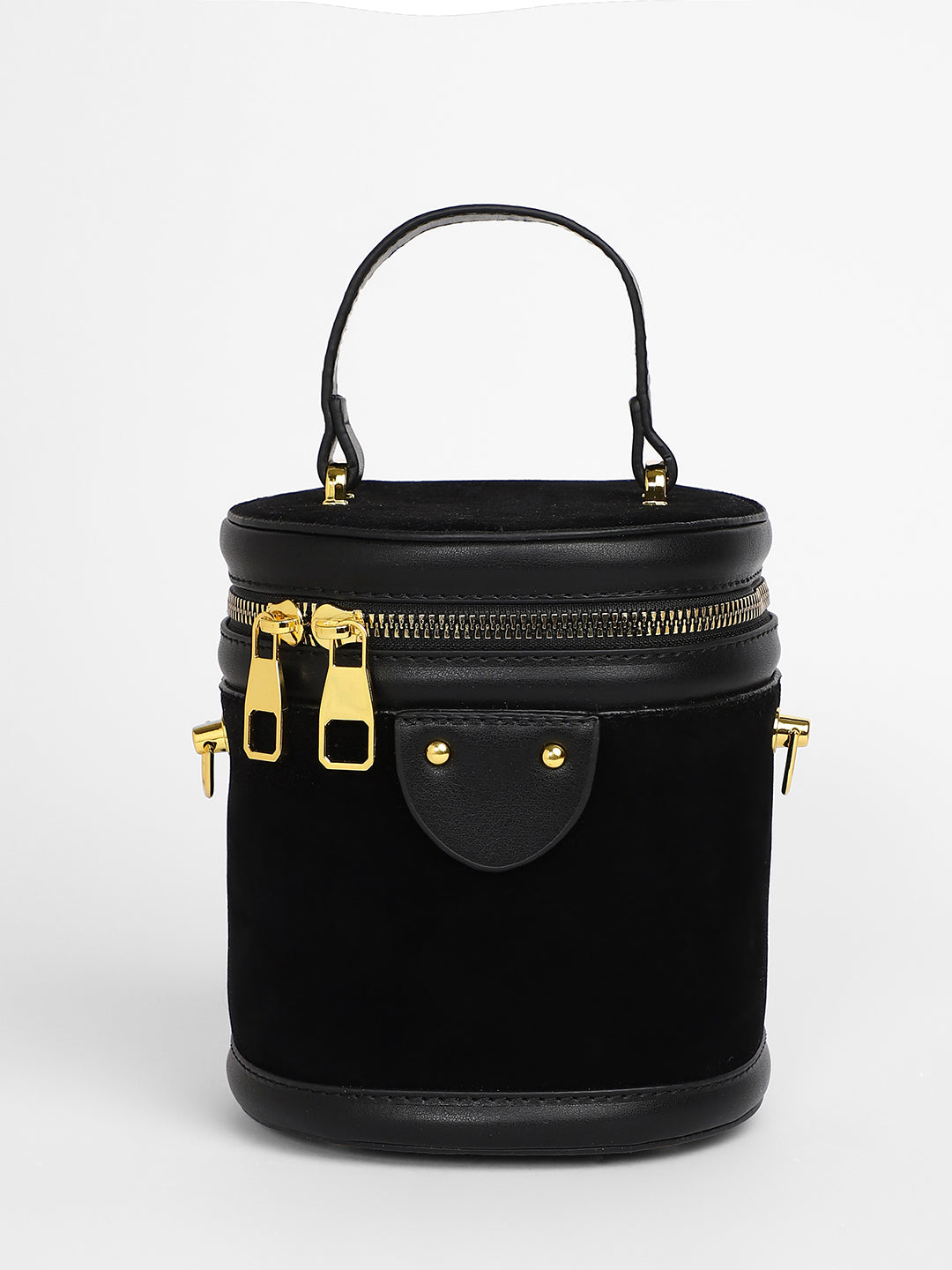 The Velvet Bucket Bag - Midnight Black