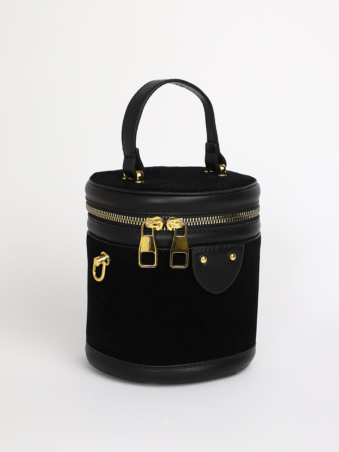 The Velvet Bucket Bag - Midnight Black