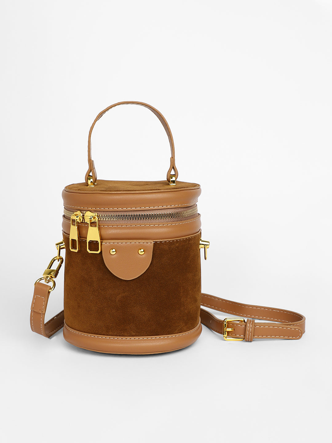 The Velvet Bucket Bag - Chocolate Brown