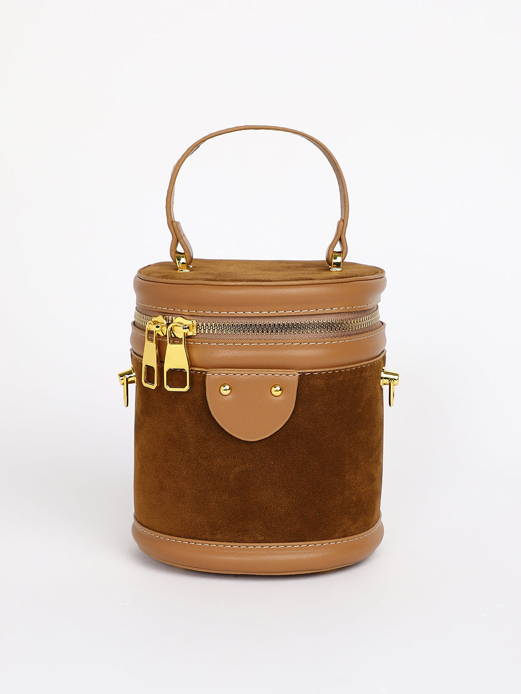 The Velvet Bucket Bag - Chocolate Brown