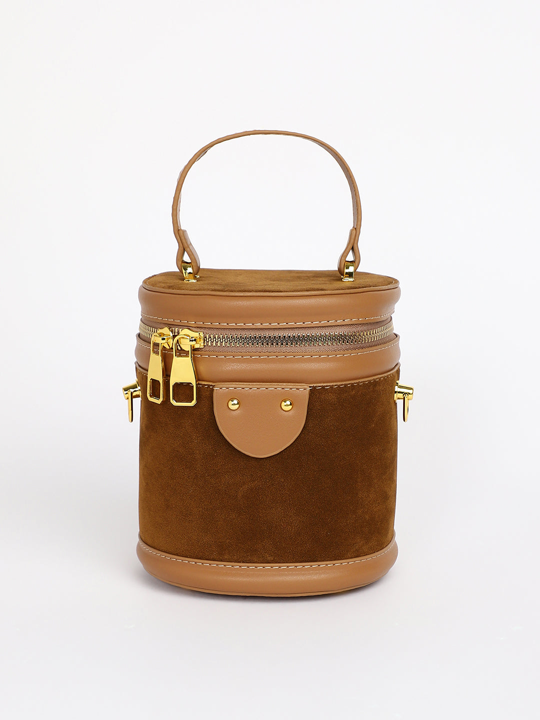 The Velvet Bucket Bag - Chocolate Brown
