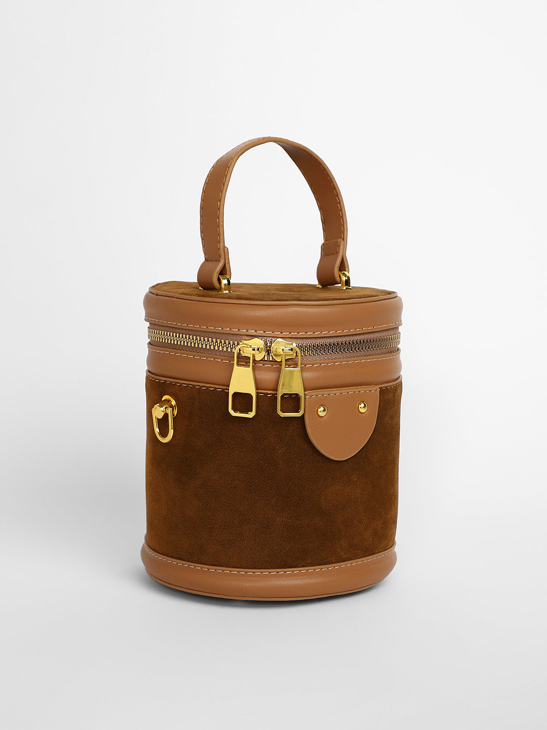 The Velvet Bucket Bag - Chocolate Brown